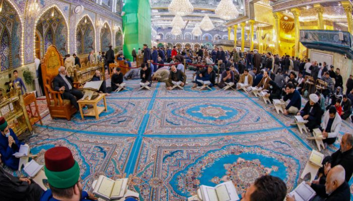 معهد القرآن الكريم والسادة الخدم يقيمان محفلًا تعليميًا في الصحن العباسيّ المطهّر