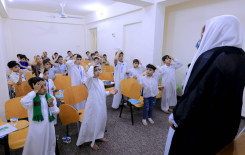 مشاركة فاعلة لطلبة الدورات الصيفية في حي العسكري شمال كربلاء