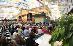 طلبة العلوم الدينية يشاركون في الختمة القرآنية المرتلة وسط الصحن العباسي المُطهّر