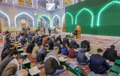 بالتزامن مع ولادة السيدة زينب (عليها السلام) عرش التلاوة يقيم محفله الأسبوعي في الصحن العباسي الشريف ويستضيف مدرسة اصحاب الكساء (ع) القرآنية من بغداد