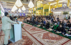 بالتزامن مع ولادة السيدة زينب (عليها السلام) عرش التلاوة يقيم محفله الأسبوعي في الصحن العباسي الشريف ويستضيف مدرسة اصحاب الكساء (ع) القرآنية من بغداد
