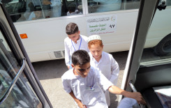 تنظيم عالي وجهد كبير لنقل طلبة مشروع الدورات القرآنية الصيفية في العتبة العباسية المقدسة