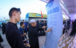 المَجمَع العلميّ يباشر تعليم زائري الأربعين في محور كربلاء ـ بابل