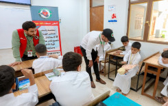 المجمع العلمي يقيم برنامج المسعف الصغير لطلبة مشروع الدورات الصيفية