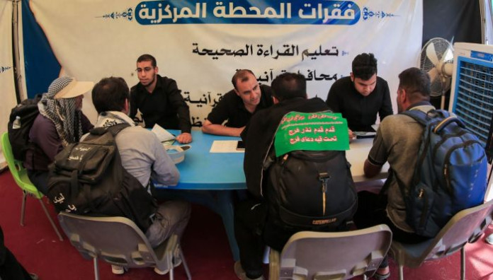كربلاء المقدسة تشهد إقبالاً كبيراً من الزائرين على محطات تعليم القرآن الكريم