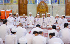 تلاوات فردية وجماعية صدحت بها أصوات طلبة أمير القراء في الصحن العباسي المطهر