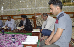 الختمات القرآنية الرمضانية المرتلة تزين مجالس قضاء الهندية في كربلاء